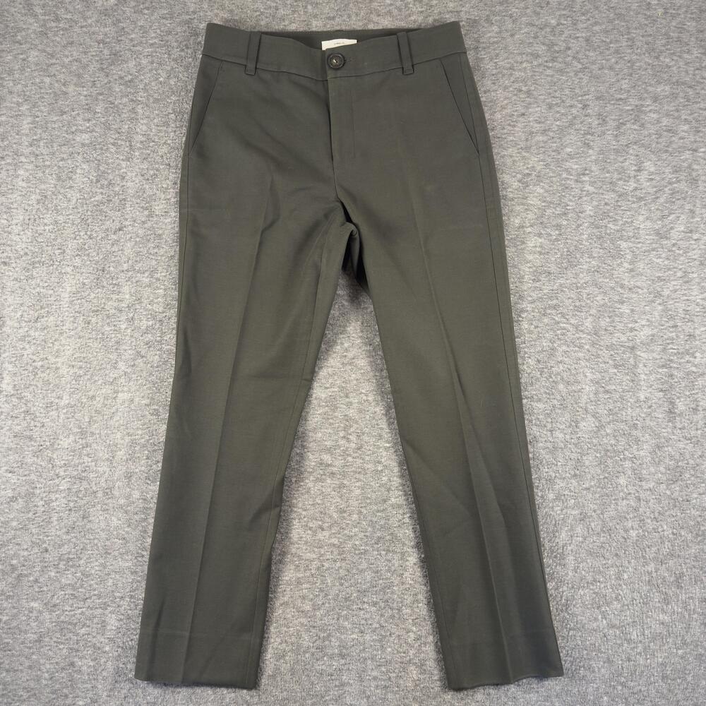 Vince Pants Womens 4 Green Twill Slim Ankle Dress Trousers Office Workwear